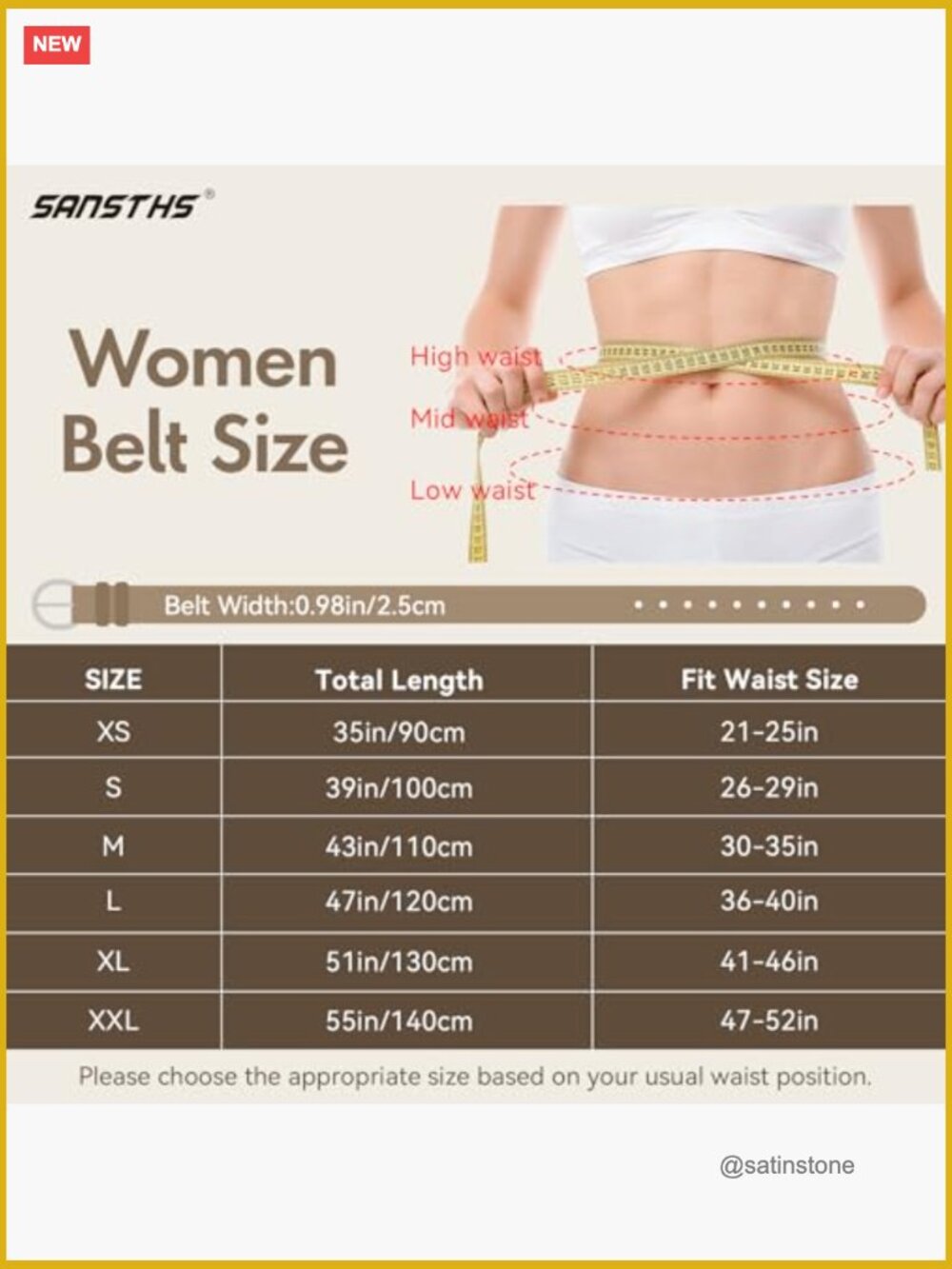 Women's Faux Leather Belt with Single Prong Buckle, Adjustable Thin Belt for - Picture 6 of 7